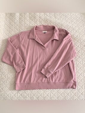 Women’s Collared Pullover Sweatshirt, Univeral Thread - Dusty Pink